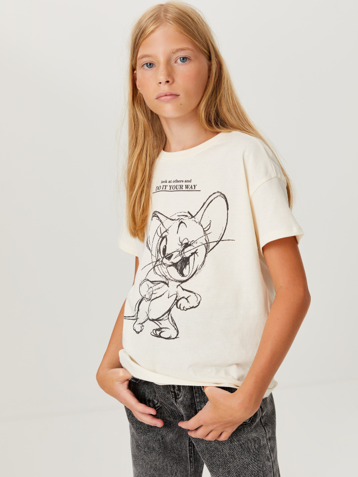 

Футболка с принтом Looney Tunes для девочек, Белый
