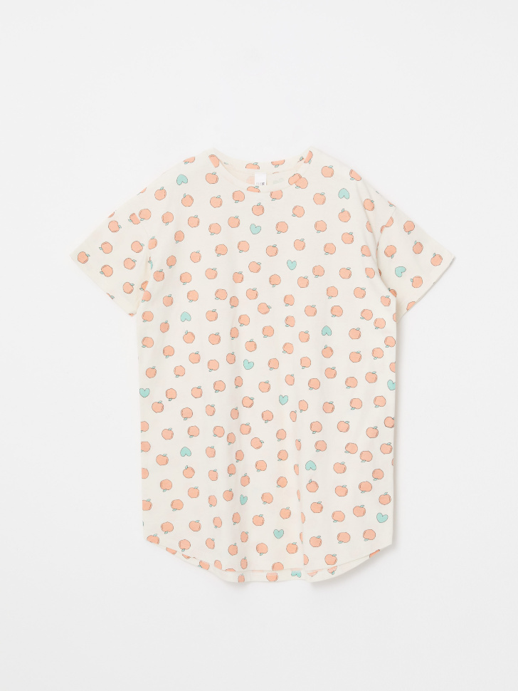 Ночная сорочка с принтом для девочек (бежевый, 146-152 (11-12 YEARS))