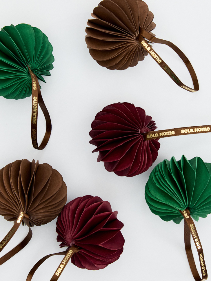 

Набор бумажных елочных украшений, 6 шт., SL5811227042