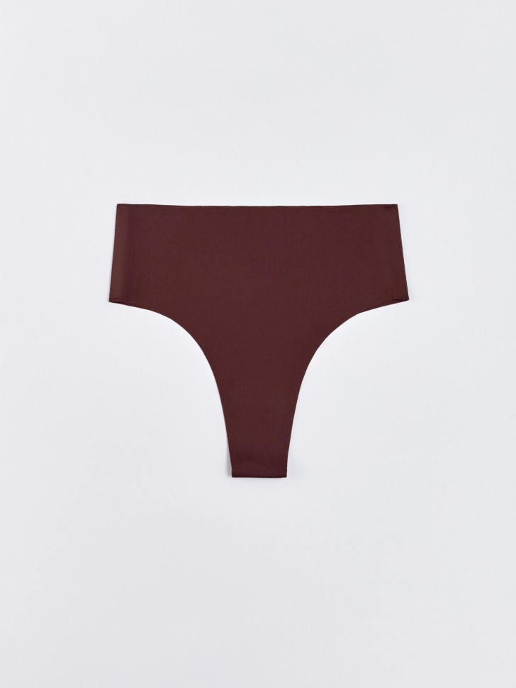 трусы бразилиана из бархатистой микрофибры от бренда sela вид слева