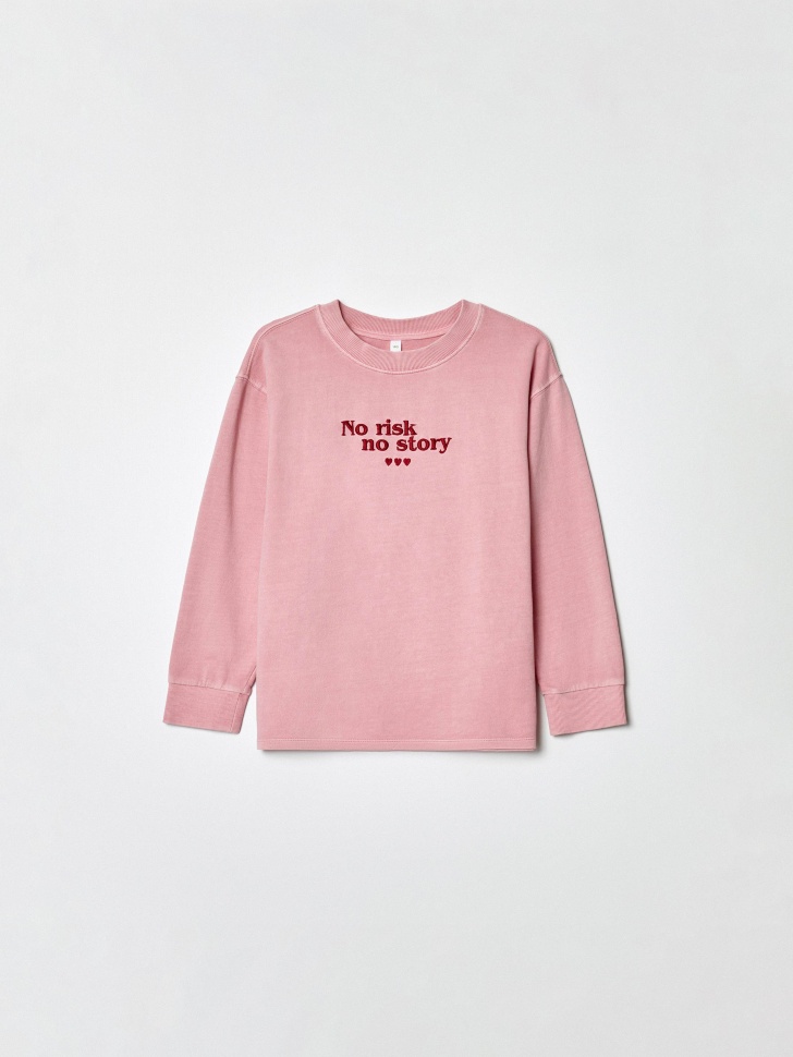 лонгслив оверсайз с вышивкой для девочек 4680704260571 фотография