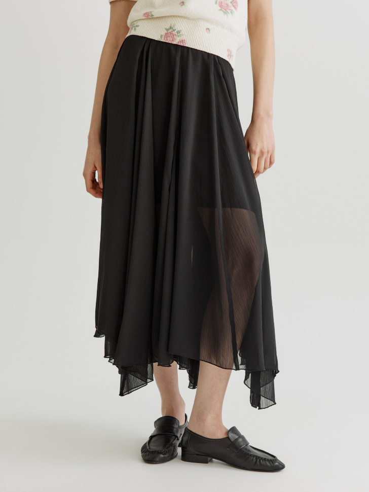 юбка из шифона c асимметричным низом от бренда sela вид слева