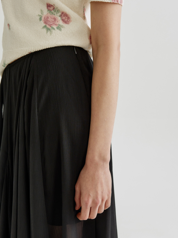 юбка из шифона c асимметричным низом из россии вид сбоку