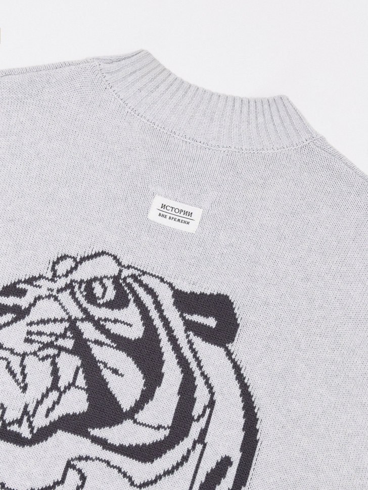 вязаный джемпер с принтом из коллаборации  x союзмультфильм универсального стиля с лицевой стороны