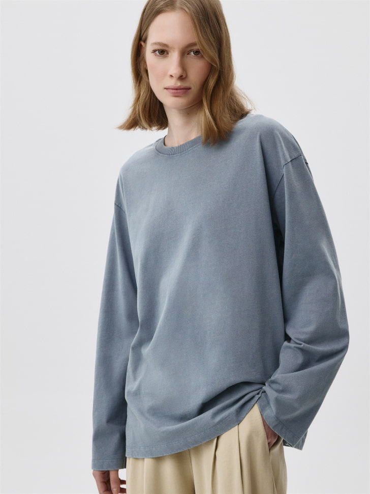 

Лонгслив ANNA OVERSIZE FIT с эффектом кислотной стирки