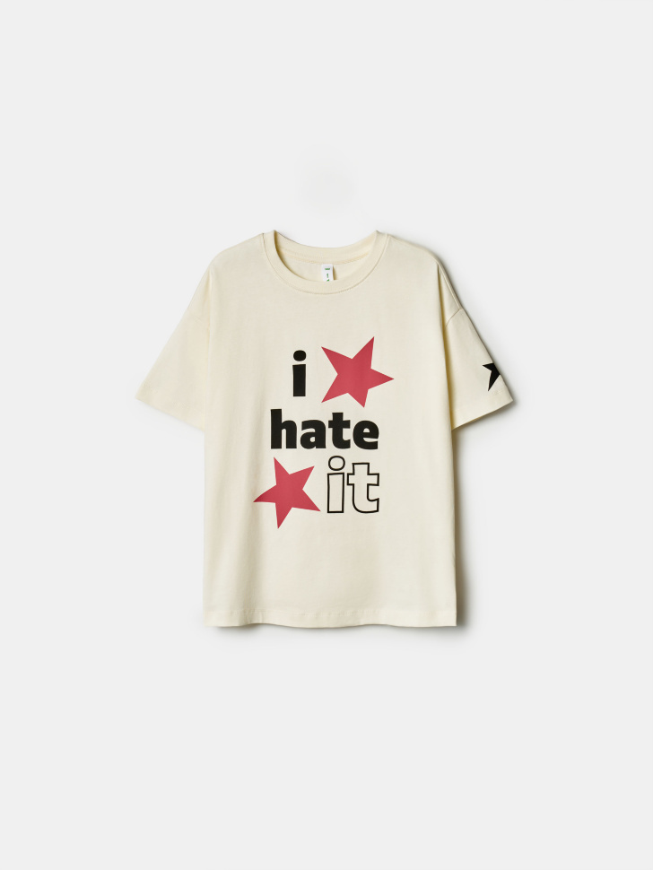 

Футболка оверсайз с принтом для девочек, SL6804050214