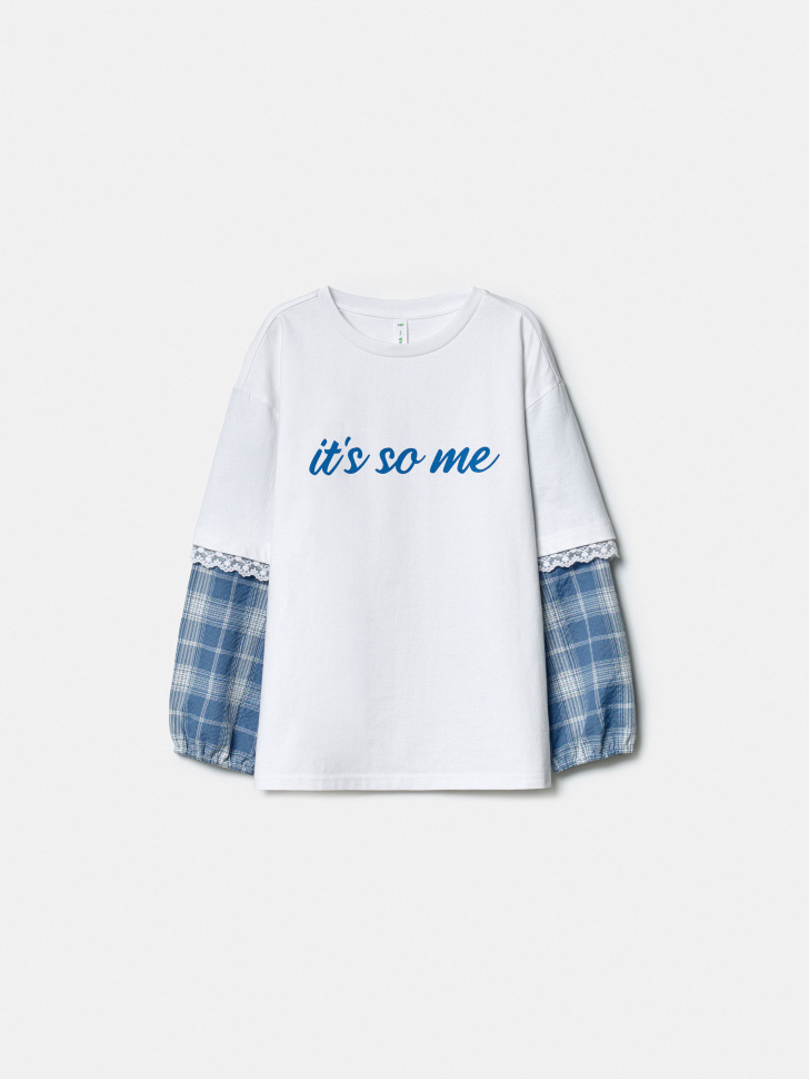 Лонгслив SELA многослойного дизайна для девочек, разноцветный, арт. 43753