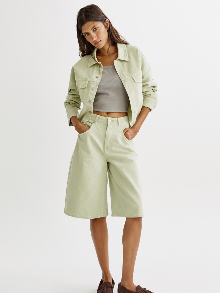 топ из смесового модала в рубчик от бренда sela вид слева