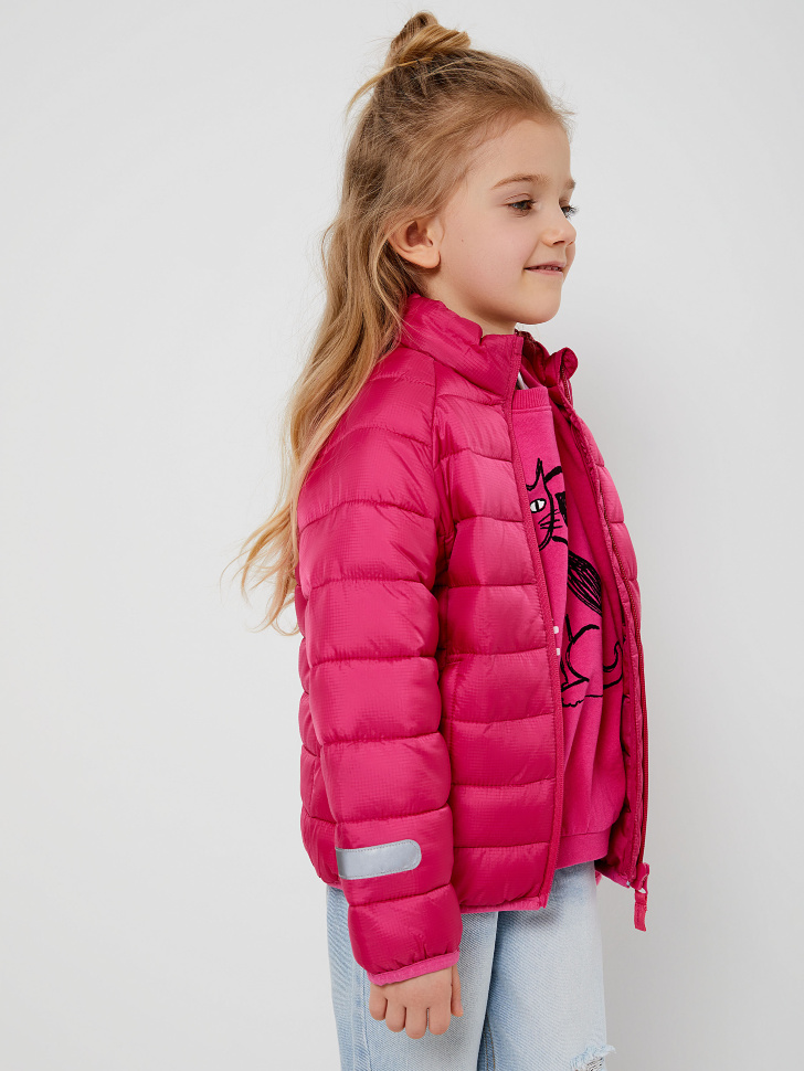 Куртка с высоким воротником для девочек (розовый, 98/ 3-4 YEARS) sela 4640078127580 - фото 2
