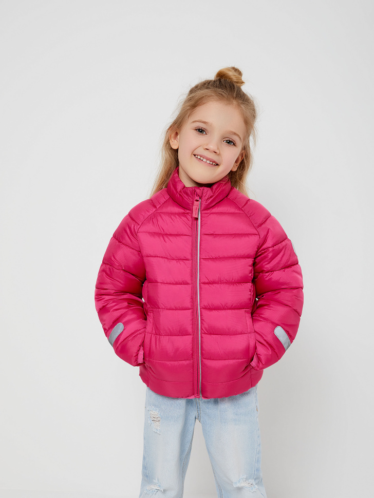 Куртка с высоким воротником для девочек (розовый, 98/ 3-4 YEARS) sela 4640078127580 - фото 7