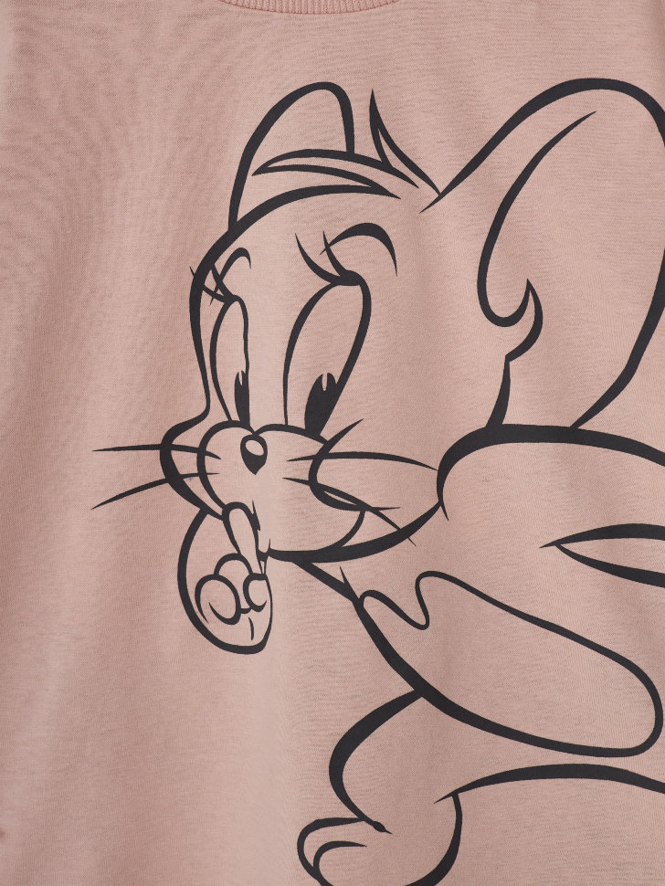 Пижама с принтом Tom and Jerry для девочек (розовый, 116-122) sela 4680168085567 - фото 2