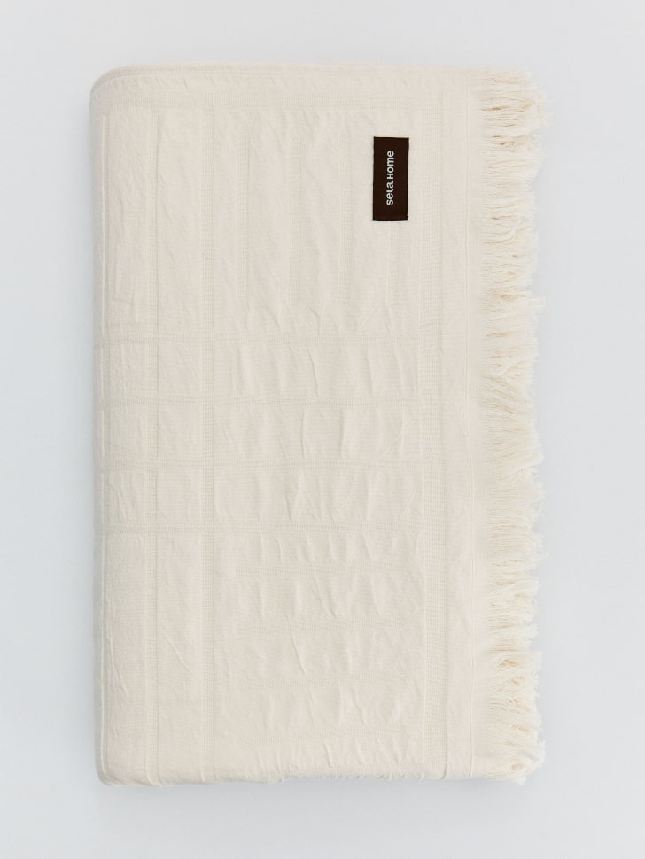 Покрывало из хлопка 200х220 см, молочный, арт. kvr200x220