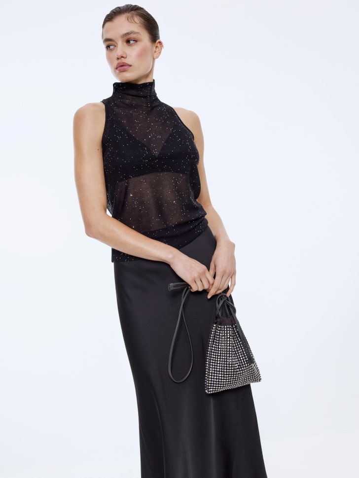 вязаный топ с воротником и пайетками 4610517156761 фотография