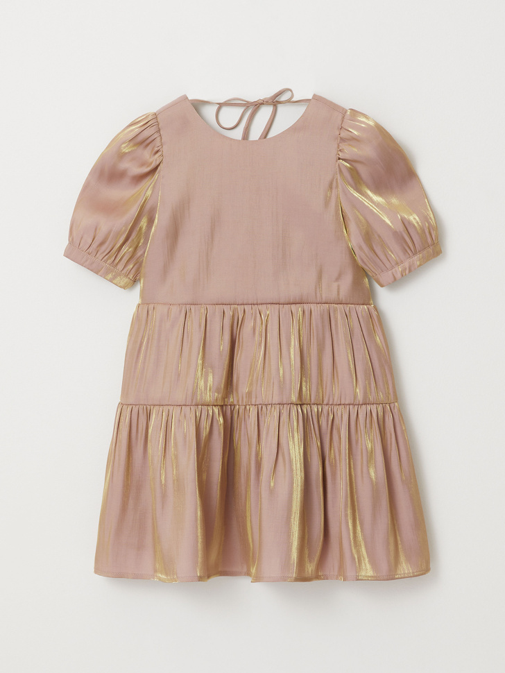 Ярусное платье с эффектом металлик для девочек (розовый, 92/ 2-3 YEARS) от Sela