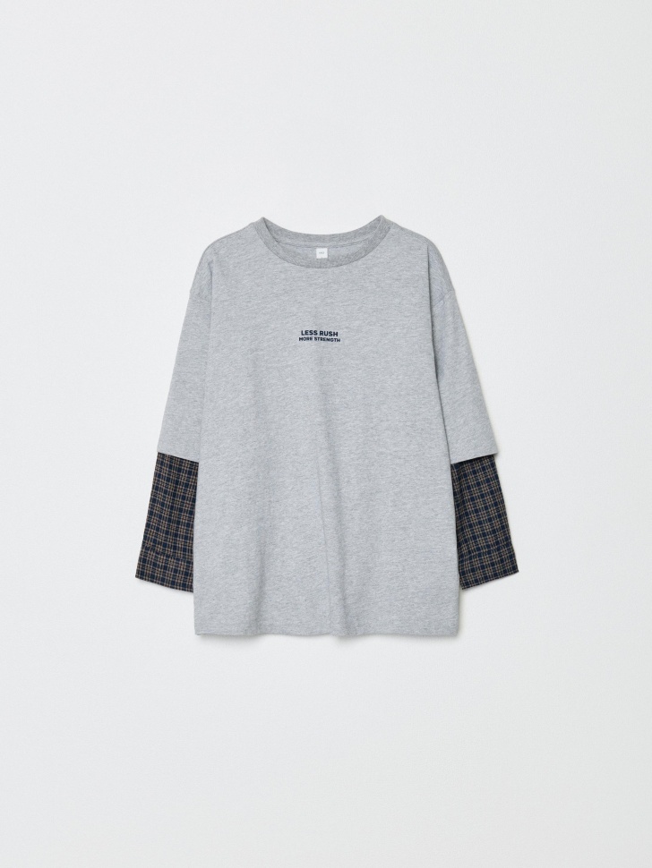 комбинированный лонгслив оверсайз для мальчиков 4610517318060 фотография