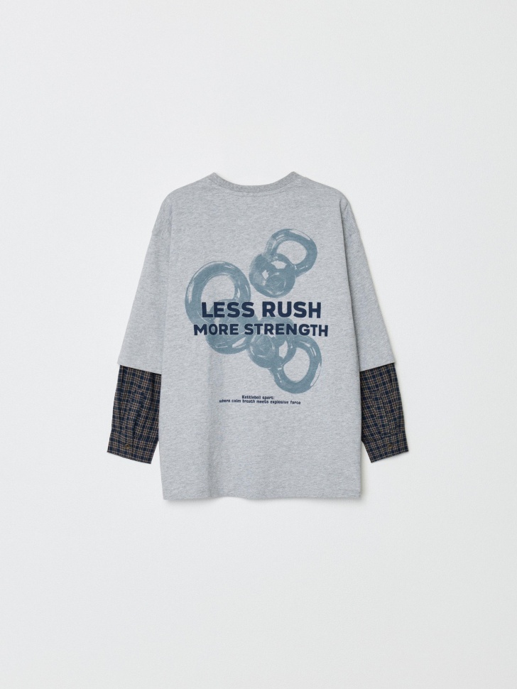 комбинированный лонгслив оверсайз для мальчиков 4610517318060 по акции