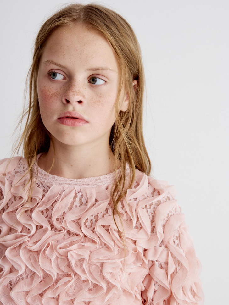 блузка с воланами для девочек по цене 1999 руб вид справа