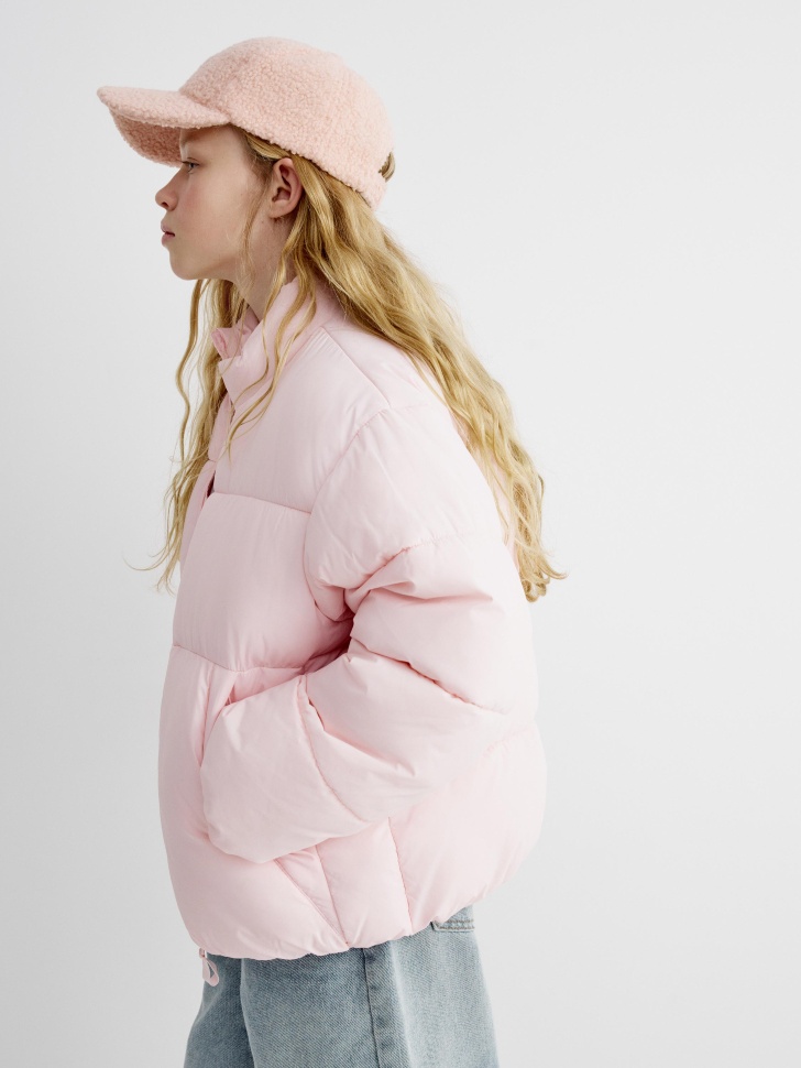 бейсболка из искусственного меха для девочек из россии вид сбоку