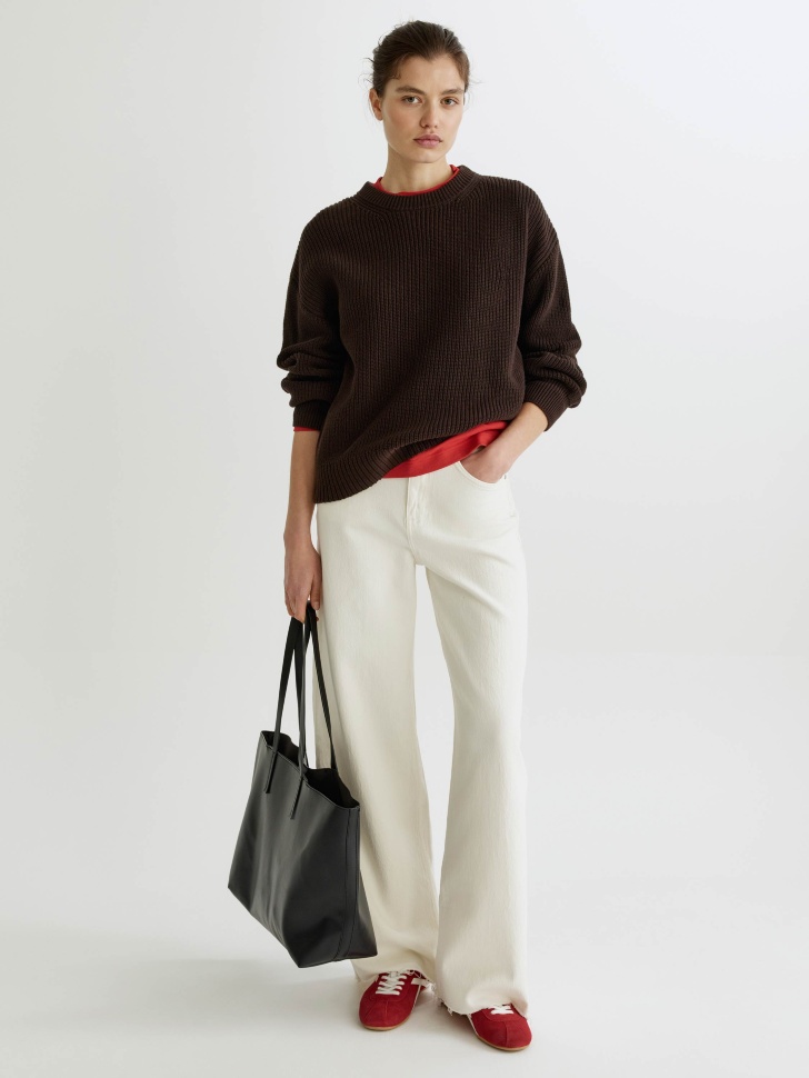 базовый вязаный джемпер оверсайз от бренда sela вид слева