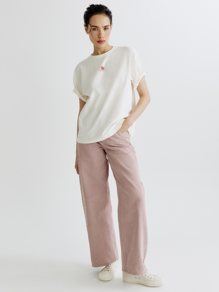 футболка оверсайз с принтом от бренда sela вид слева