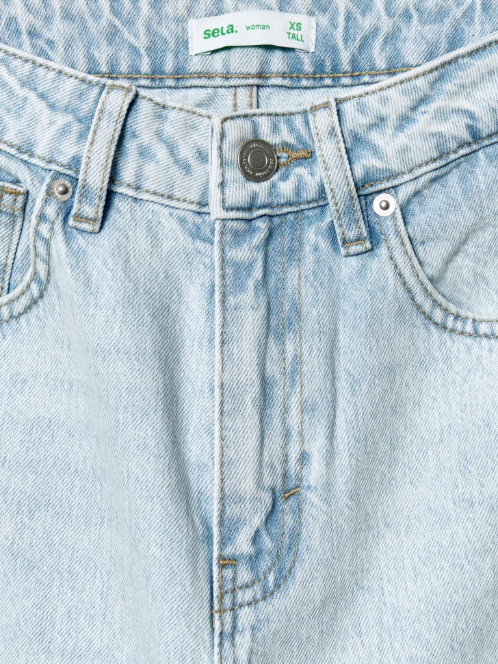 широкие джинсы 411 на высокий рост из органического хлопка для взрослого возраста с изнаночной стороны