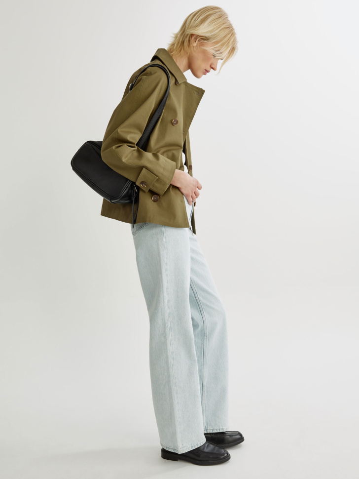 широкие джинсы 411 на высокий рост из органического хлопка от бренда sela вид слева