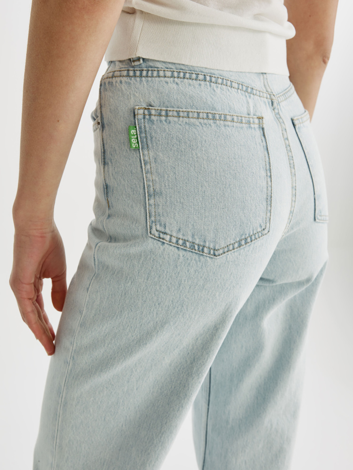 широкие джинсы 411 на высокий рост из органического хлопка из хлопка спереди