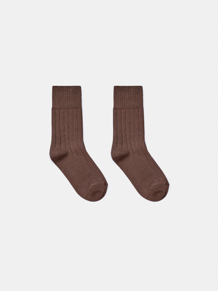 Высокие носки SELA, коричневый, арт. 43340