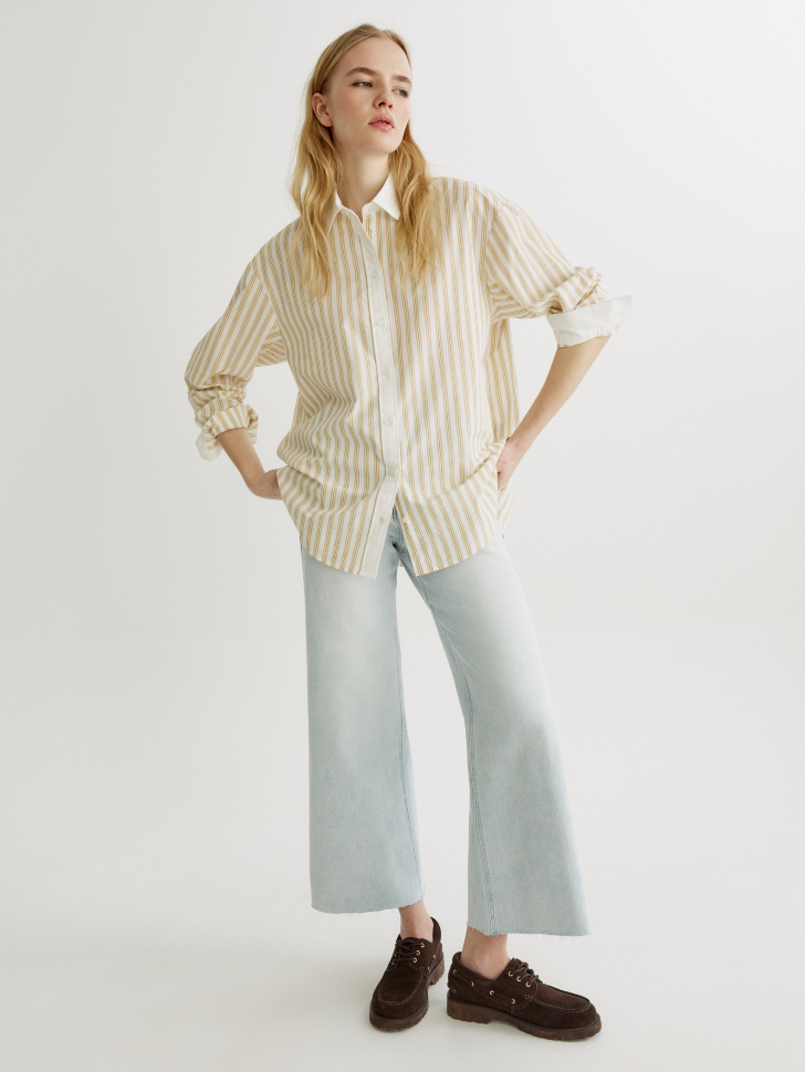 Джинсы кюлоты Sela 405 с необработанным краем, голубой, арт. 42824