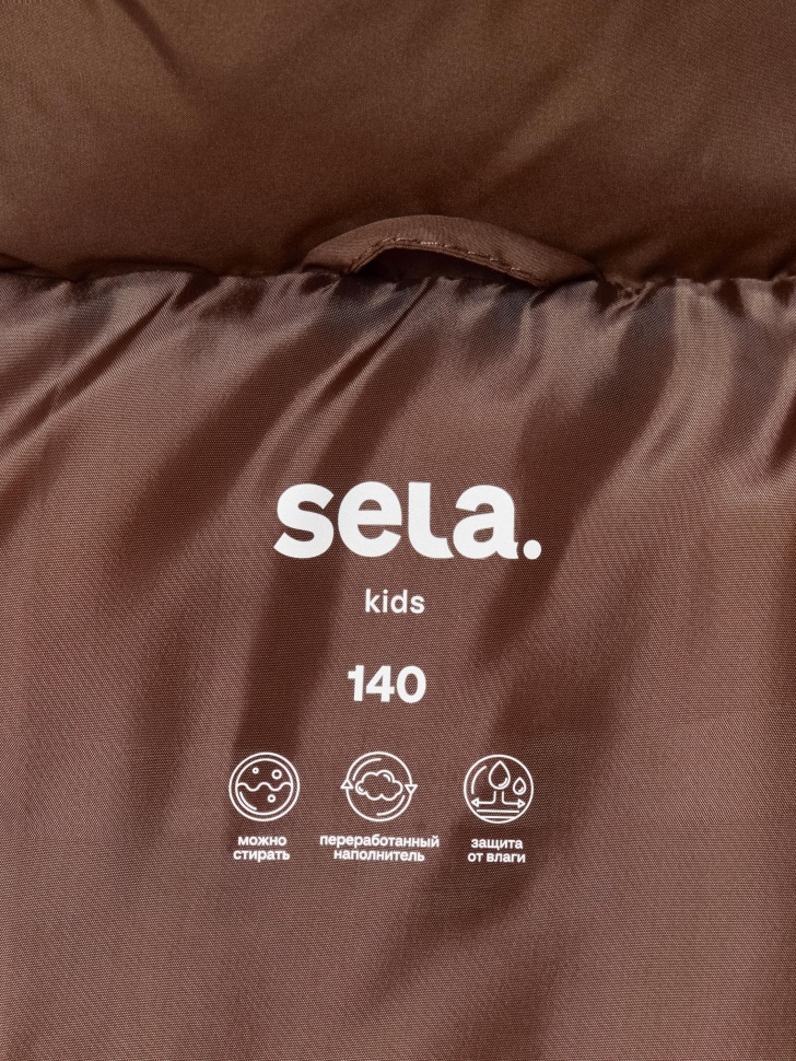 базовый дутый жилет для мальчиков для детского возраста с изнаночной стороны