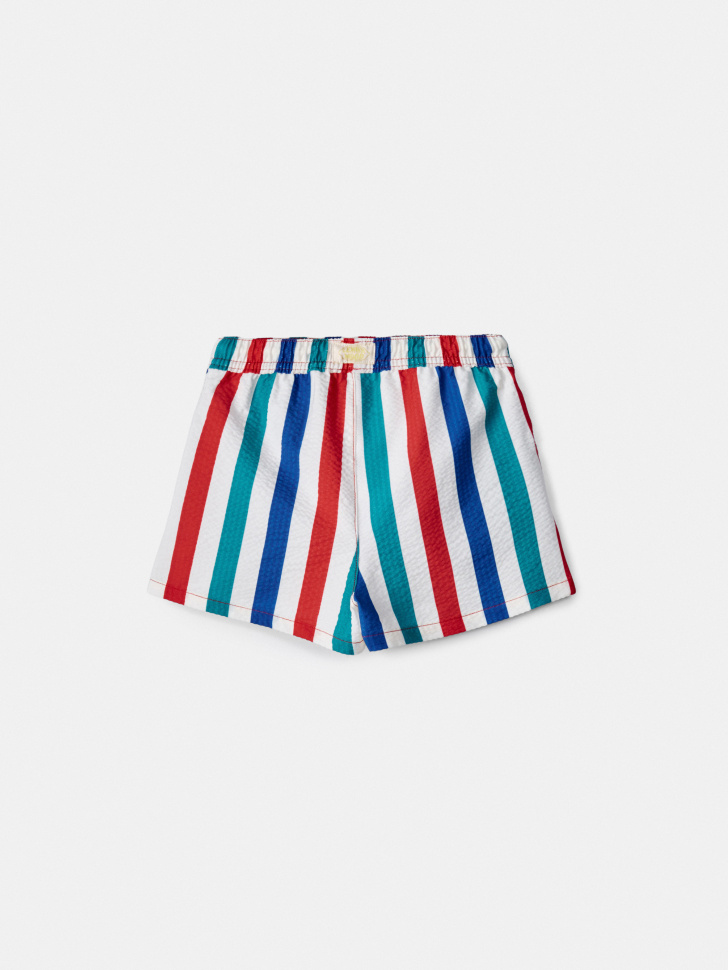 пляжные шорты в полоску для мальчиков от бренда sela вид слева