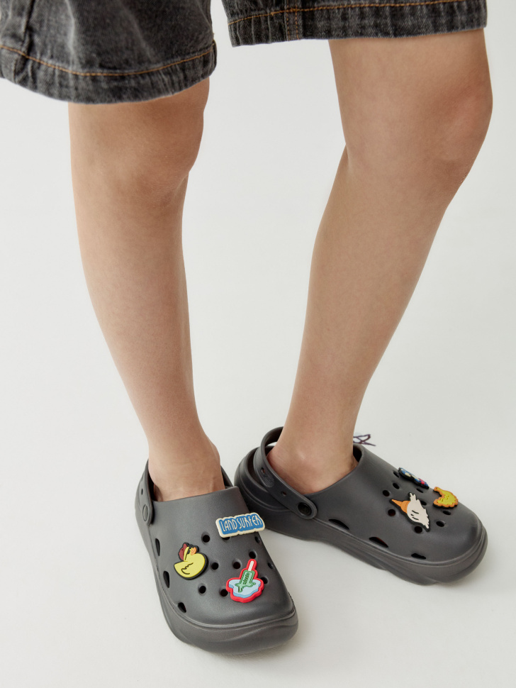 Сабо с декором Sela, серый, арт. 52805