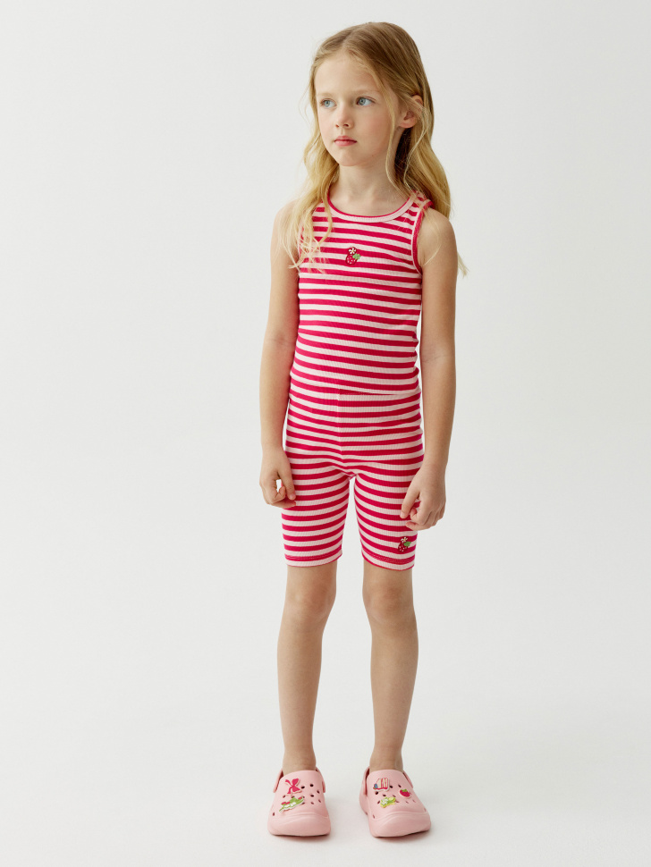 велосипедки с принтом и вышивкой для девочек 4640611070298 фотография