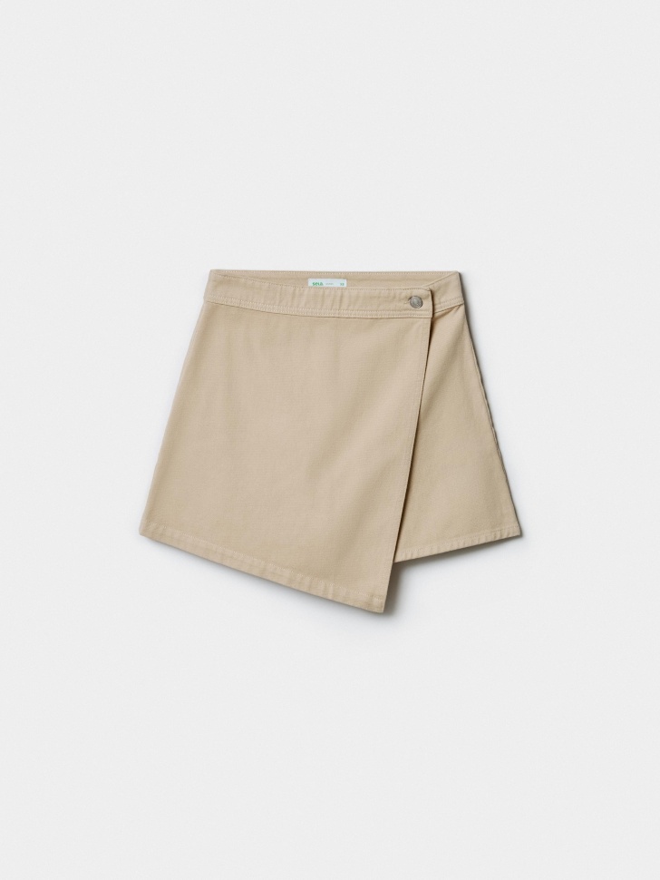 Джинсовая юбка-шорты Sela, бежевый, арт. 52044