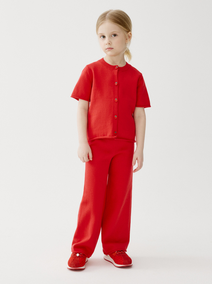 кардиган с короткими рукавами для девочек от бренда sela вид слева