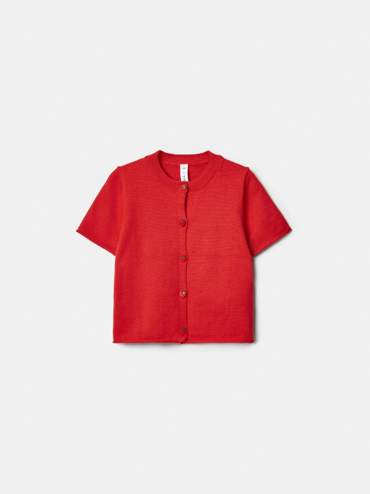 кардиган с короткими рукавами для девочек из россии вид сбоку