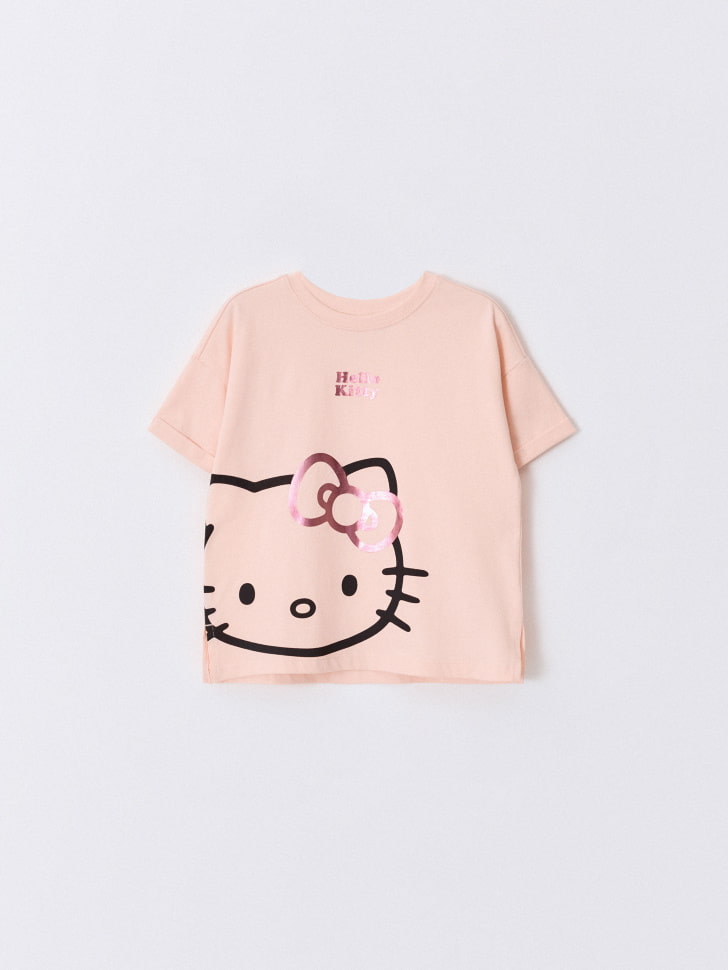 футболка оверсайз с принтом hello kitty для девочек 4610283612652 фотография