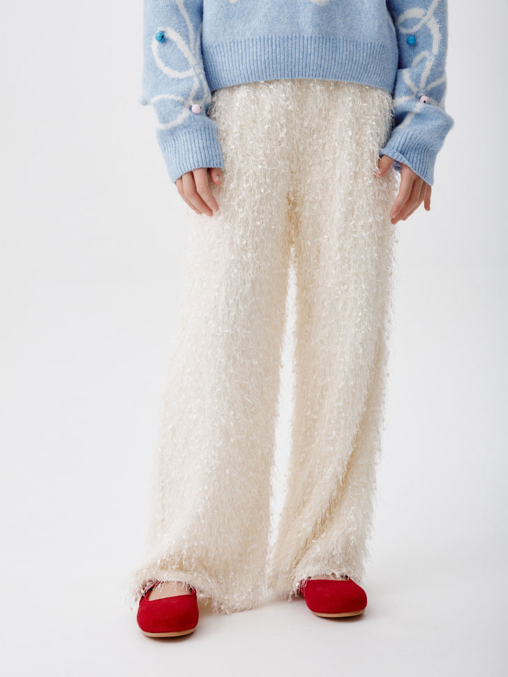 пушистые широкие брюки для девочек 4680798658377 по акции