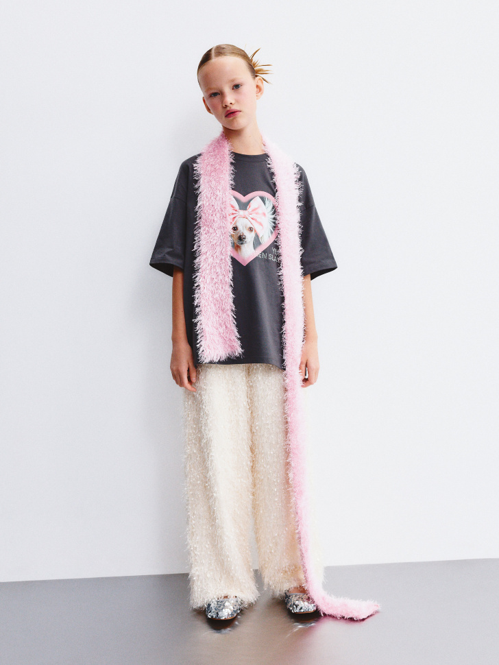 

Пушистые широкие брюки для девочек, SL5811051510