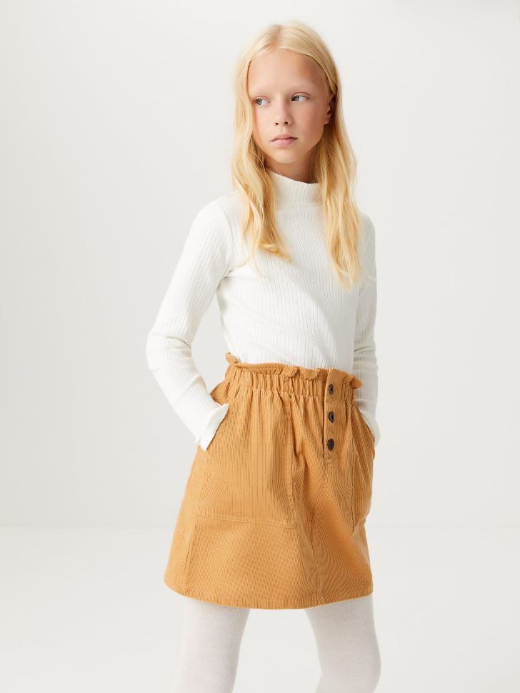 Вельветовая юбка для девочек (бежевый, 140/ 10-11 YEARS) от Sela