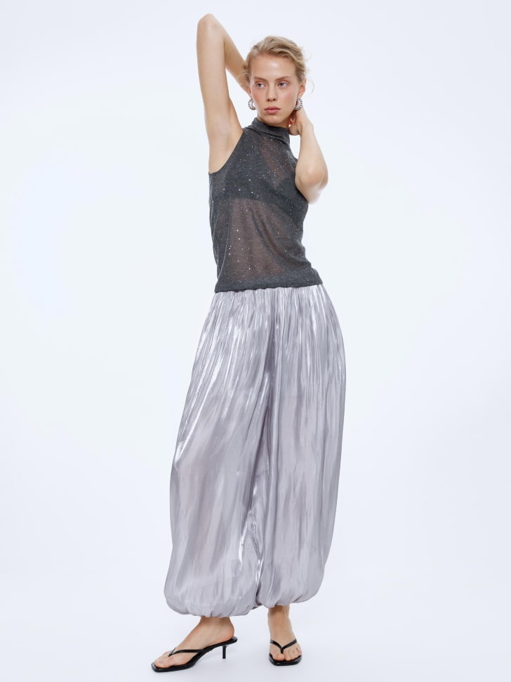 вязаный топ с воротником и пайетками 4610517156716 по акции