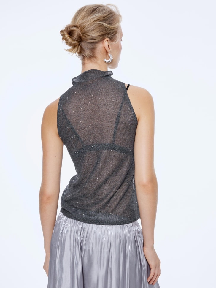 вязаный топ с воротником и пайетками 4610517156716 с промокодом