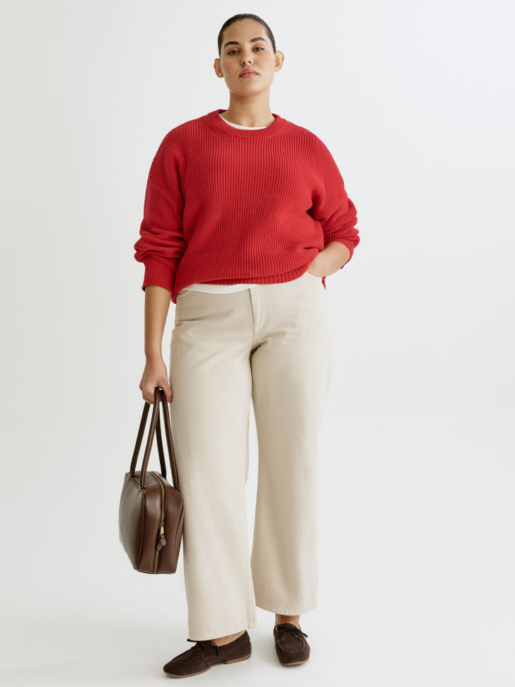 базовый вязаный джемпер оверсайз от бренда sela вид слева