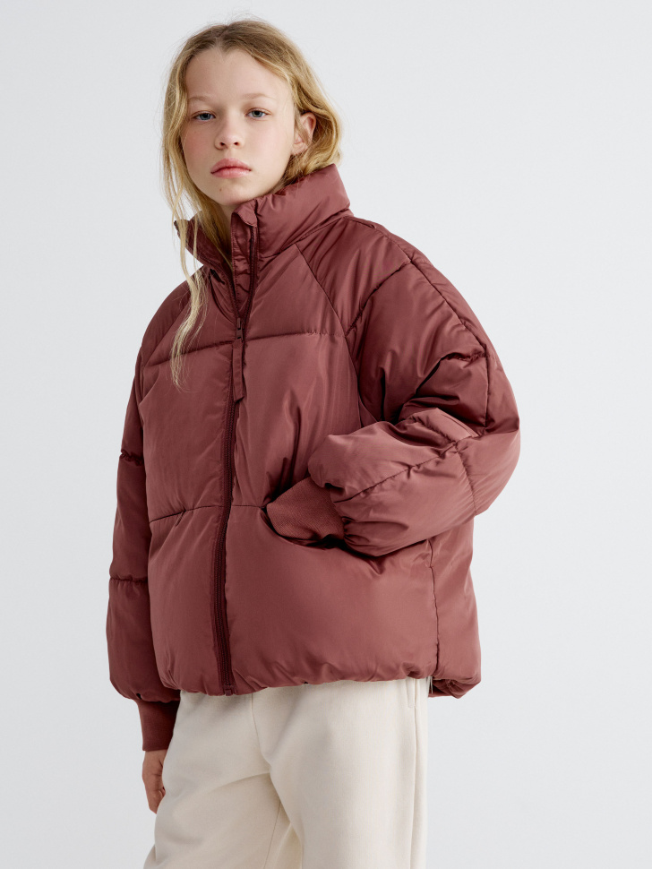Дутая стеганая куртка SELA для девочек, розовый, арт. 35084