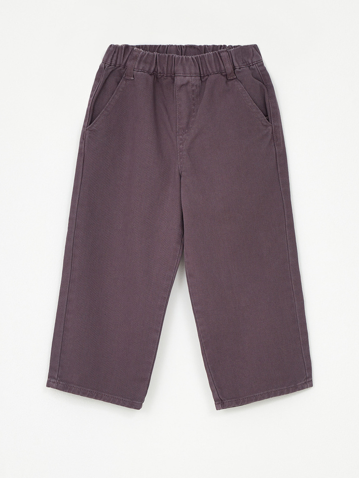 Широкие джинсы на резинке для мальчиков (серый, 98)