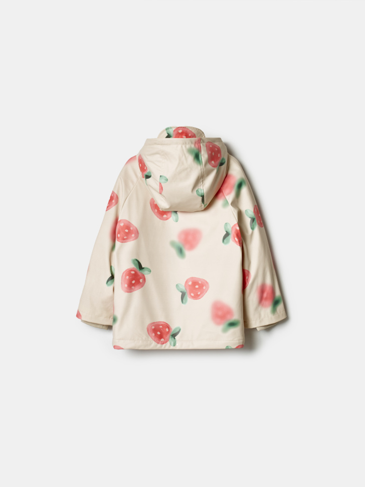 утепленный дождевик с принтом для девочек из россии вид сбоку