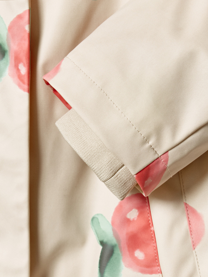 утепленный дождевик с принтом для девочек универсального стиля с лицевой стороны