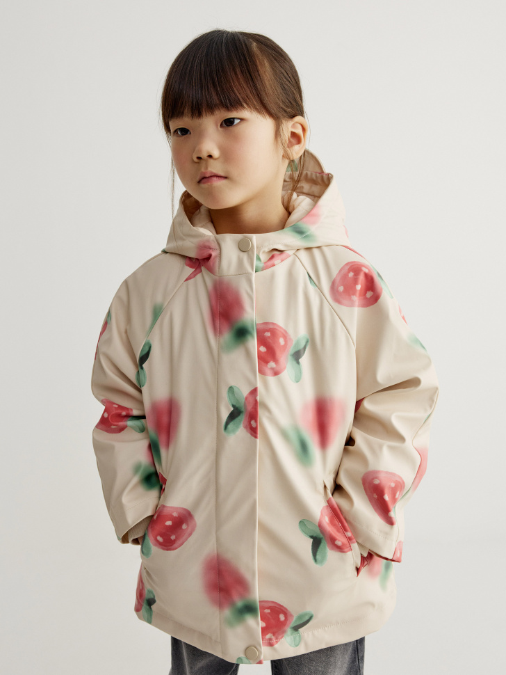 утепленный дождевик с принтом для девочек 4610517158239 фотография