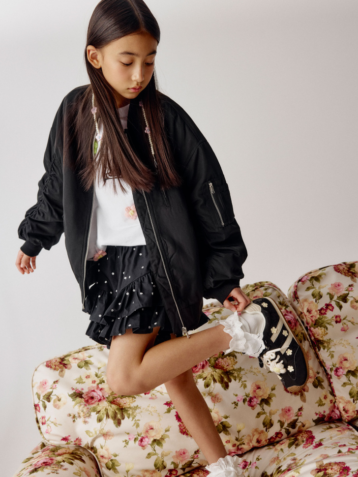 Шорты Sela с оборками для девочек, черный, арт. 40989