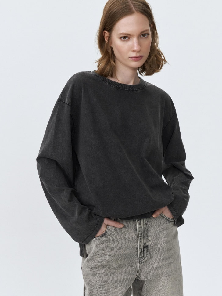 Лонгслив ANNA OVERSIZE FIT с эффектом кислотной стирки